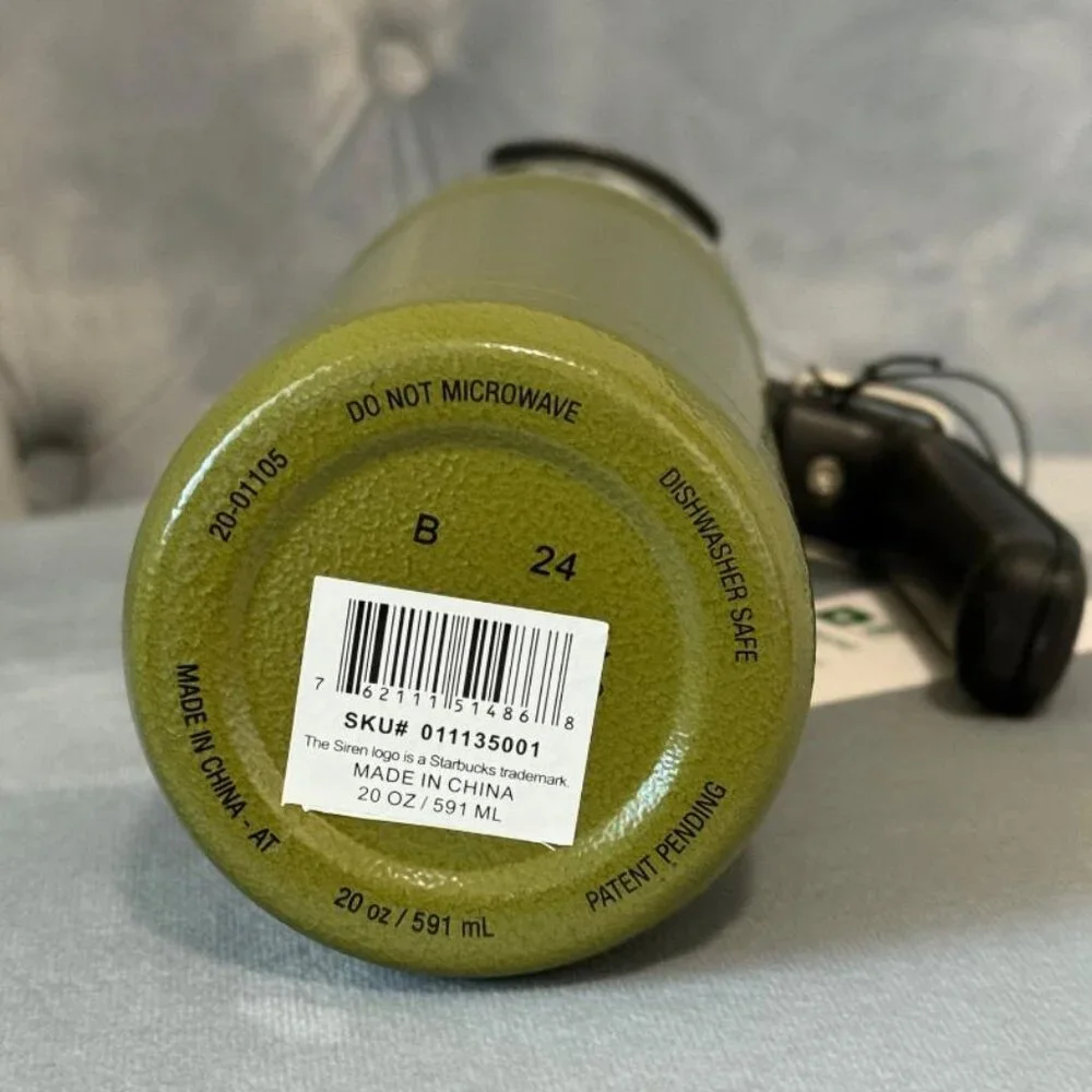 Stanley + Starbucks Military Green Stainless Steel Tumbler, 20 Fl Oz NWT - Picture 4 of 6